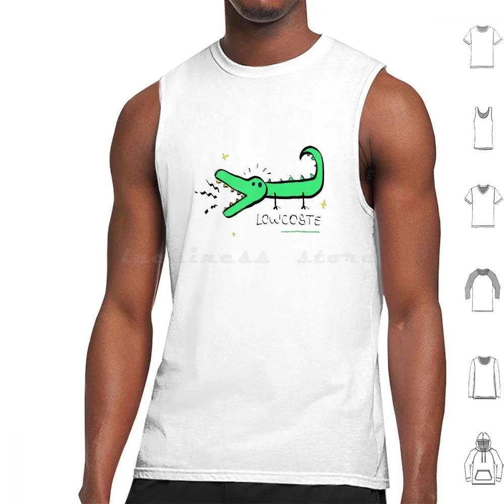 Lowcoste Tank Tops Print Cotton Lowcost Fadacota Crocodile Fangs Kaiman Fun Funny