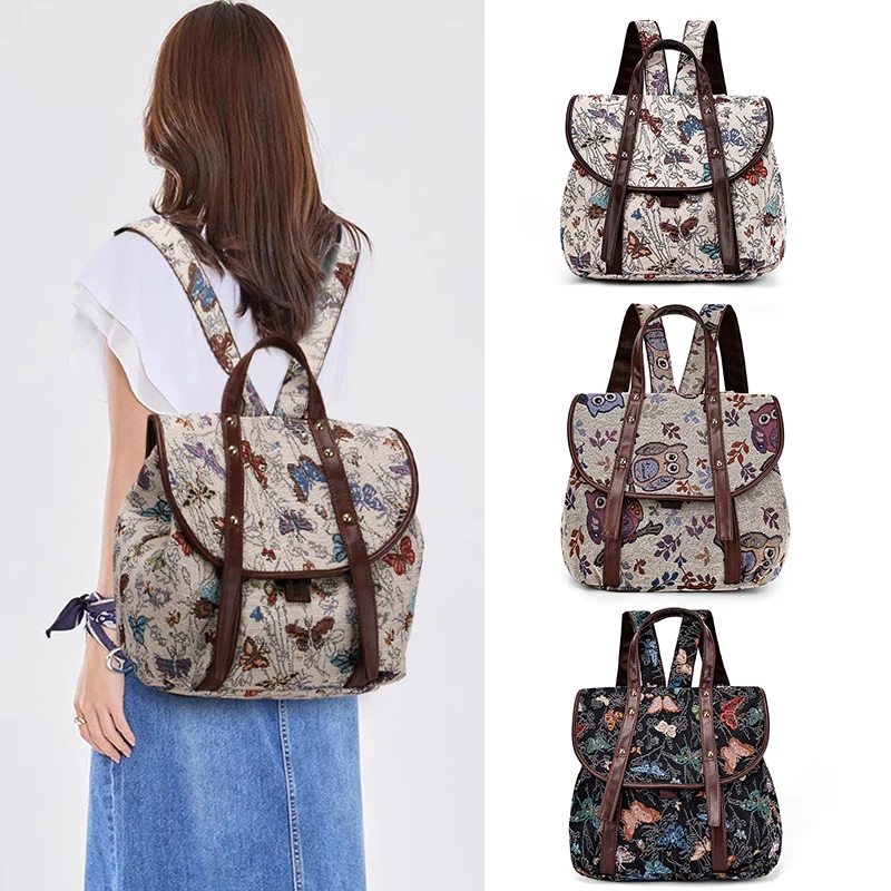 Cute Animal Backpacks Fashionable Travel Backpack Retro Cartoon Light Comfortable Backpack Casual Crossbody Bag Schoolbag