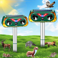 1-2PCS Flashing LED Bird Repellent Upgraded Flame Light Animal Repellent Outdoor Solar Ultrasonic Rodent Repellent