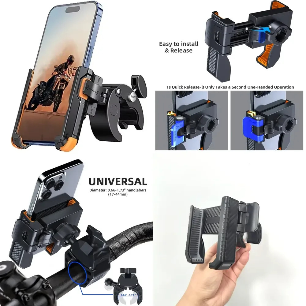 Wildly Popular Ultra-Stable Universal Adjustable Handlebar Clamp Motorcycle Bicycle Bike Mount Mobile Phone Bracket Holder