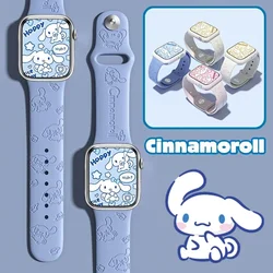 Sanrio Cinnamoroll Strap for Apple Watch Band 44mm 40mm 45mm 41mm 38mm 42mm Silicone Solo Loop bracelet iWatch 8 ultra 7 6 5 3