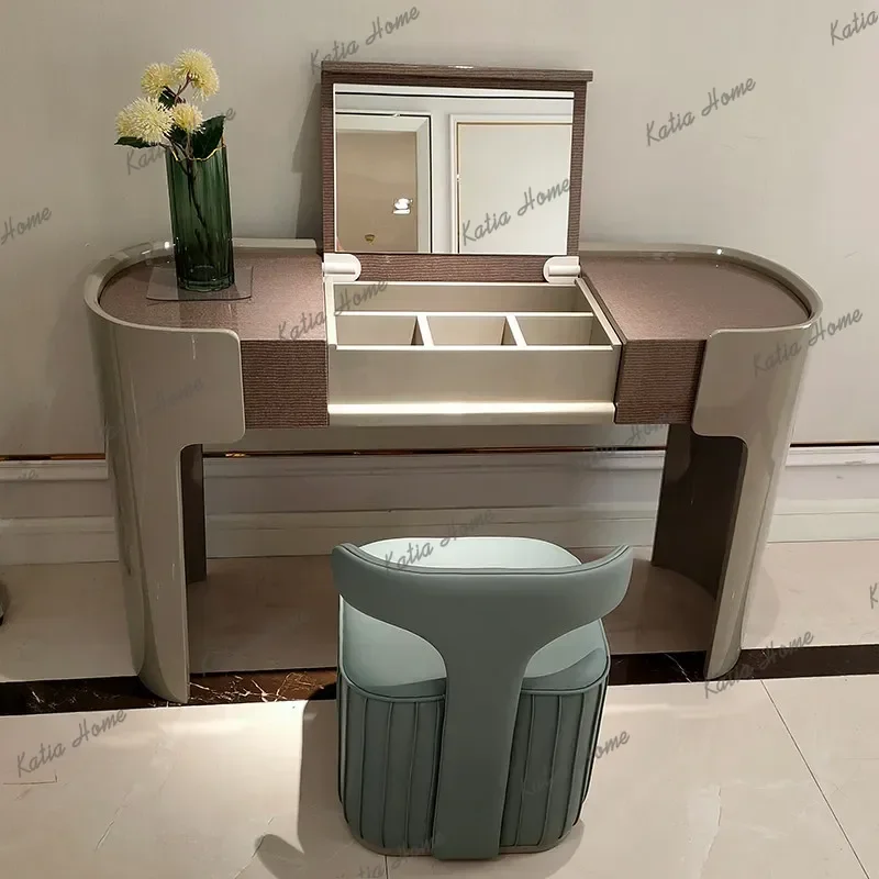 Factory Direct Gothic Luxury Dressing Table Storage Europe Clothing Black Dressing Table White Mirror Coiffeuse De Chambre Organ