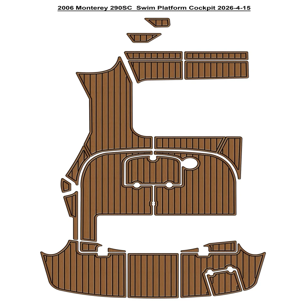 

2006 Monterey 290SC Swim Platform Cockpit Pad Boat EVA Foam Faux Teak Deck Floor Mat SeaDek MarineMat Style Self Adhesive