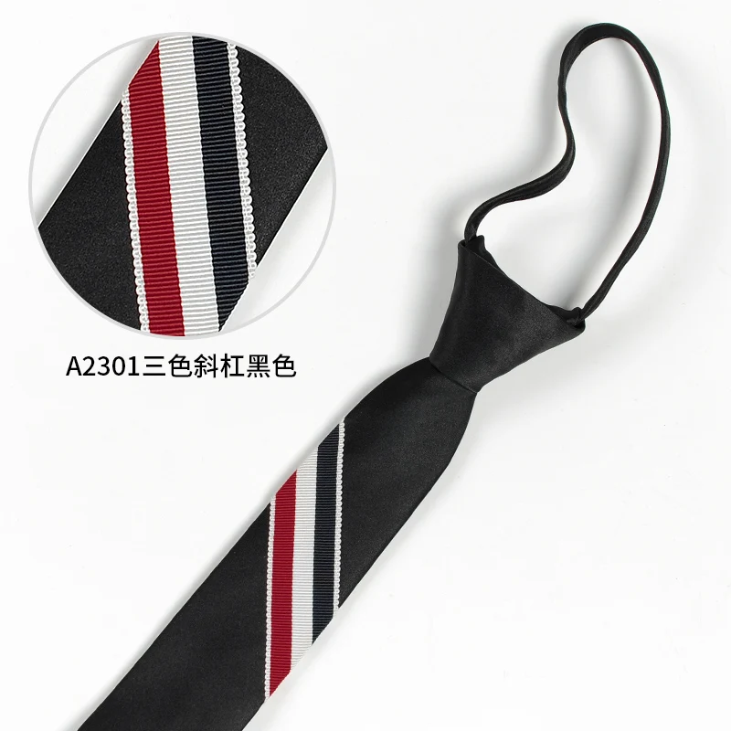 New Zipper Neck Ties For Men Women Casual Simple Necktie For Boys Girls Suits Student Tie Slim Black Embroidery Ties Gravatas