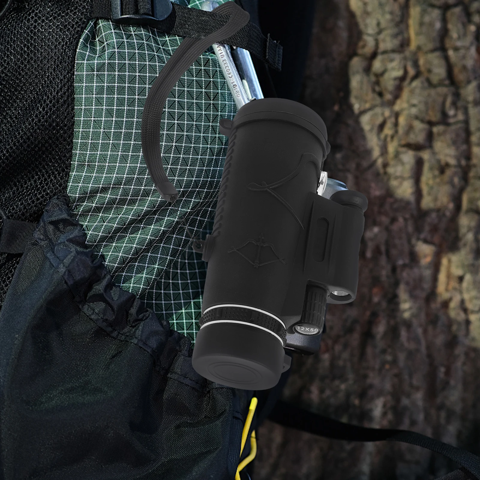 

12X50 Night Black For Cell Phone Monocular Hunting Bird Watching Night Monocular Hiking Outdoor Cell Phone Telescope Travel