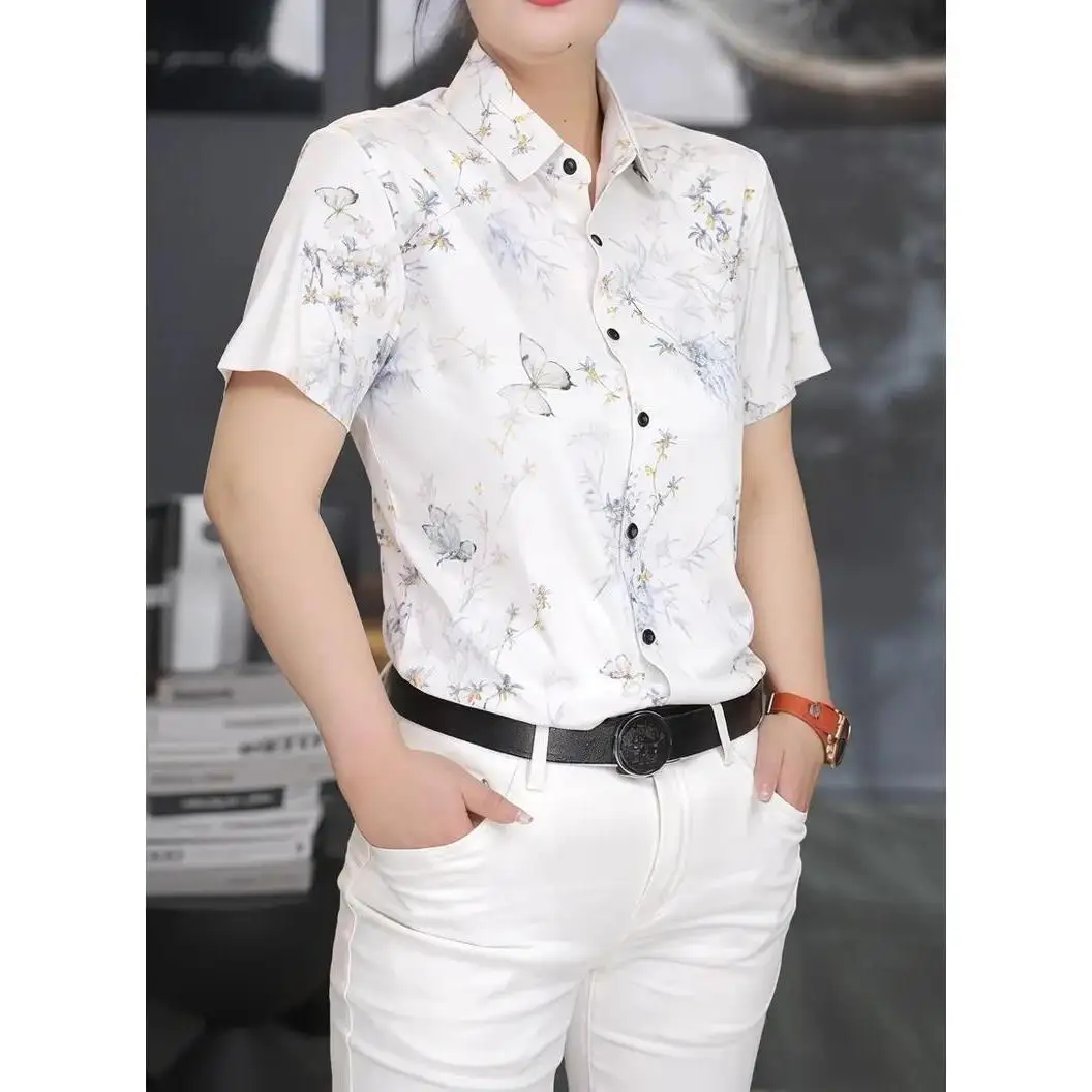 

Men's Faionable Floral irt Luxury Slim Fit Classic Pattern Summer New Sle Breathable Polyester Fiber Inner Wear