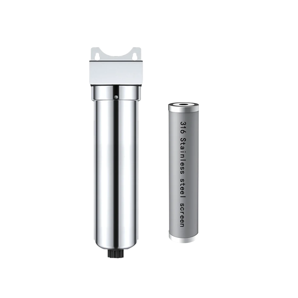 QZ89-10 Inch Pre-Water Filter 10000L/H Stainless Steel Cylinder With 316 Filter Screen 304 Material