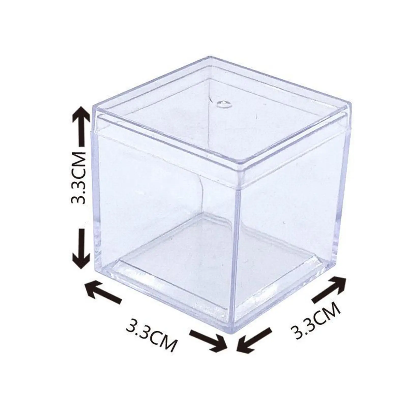 

50 Pieces Acrylic Display Case 3.3x3.3x3.3cm Home Multipurpose Organizer for Collectibles Toys Diecast Model Crafts Protection