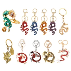 Keychain Dragon Chinese Dragon Cute Crystal Pendant Wallet Bag Car Key Ring Chain Wedding Party Creative Gift Dragon Pendant
