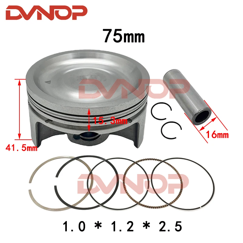 

75mm Motorcycle Piston Ring Kit for 300cc PIAGGIO VESPA 300 GTS300 GTV300 Aprilia SR 300 SR300