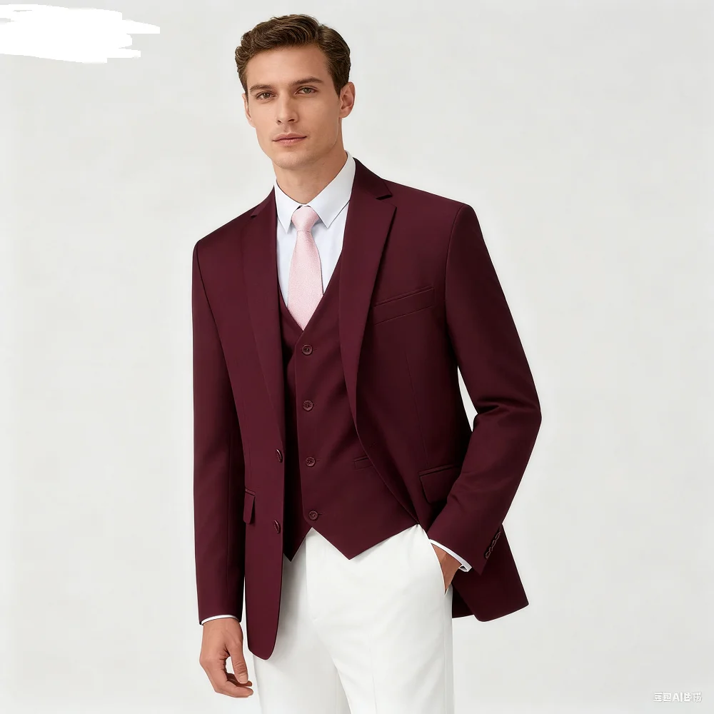 우아한 그린 3피스 남성용 웨딩 수트 슬림핏 피크 라펠 정장 재킷 조끼 바지 턱시도 세트 베스트맨 신랑 남성용