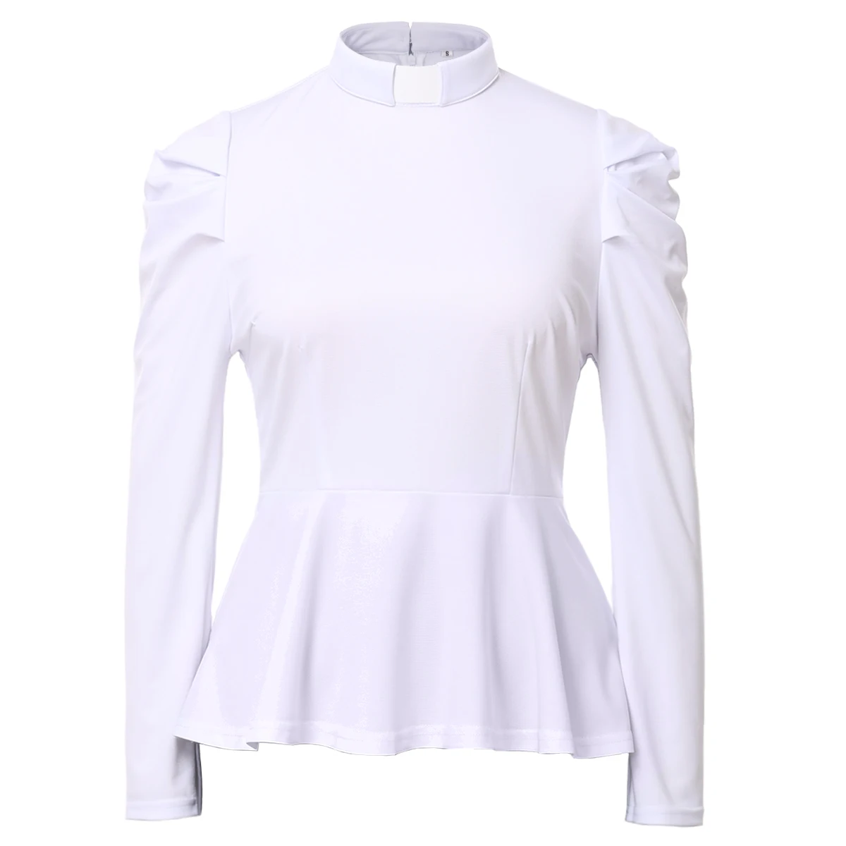 Ladies Clergy Shirt for Women Church Priest Tab Collar Blouse Tops