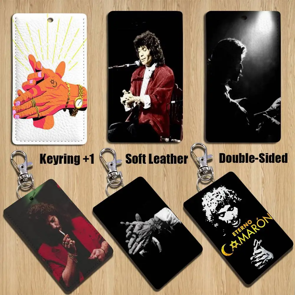 

D-De La Isla C-Camaron Cartoon Singer Anime Card Keychain Fashion Pendant Bag ID Door Card Case Bus Card Cute Adult