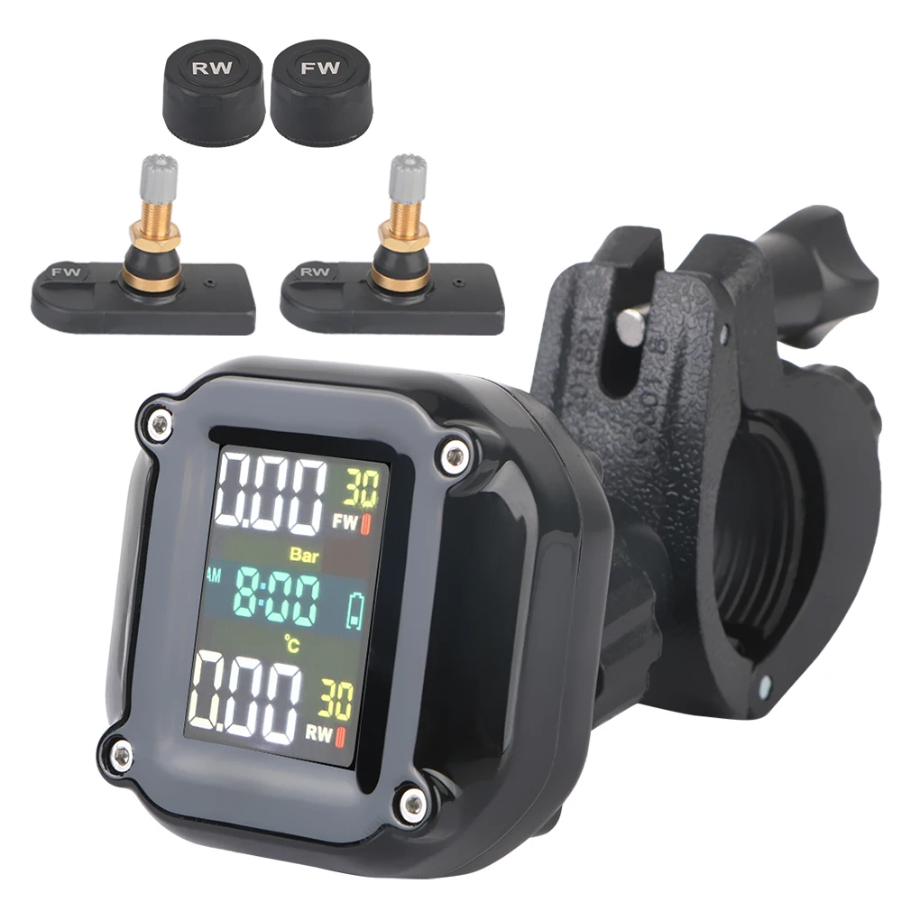 

Precise LCD Colorful Display Motorcycle TPMS Wireless Motor Tire Pressure Monitoring Alarm System Security Alarm System