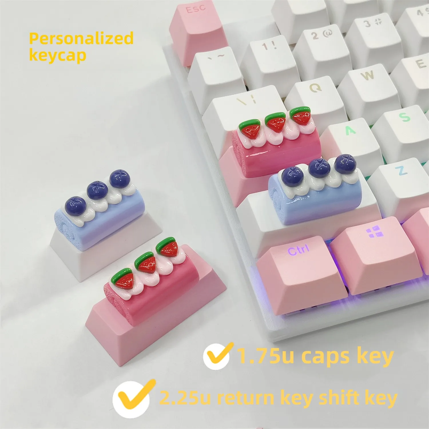 

Mechanical Keyboard Cute Personalized Keycaps Multi-color Cake Cross Axis Supplementary Key Cover