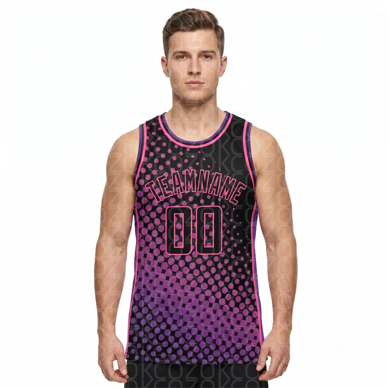 Custom Dots Pattern Basketball Jersey Tank Tops for Men Jersey Personalized Team Unisex Top