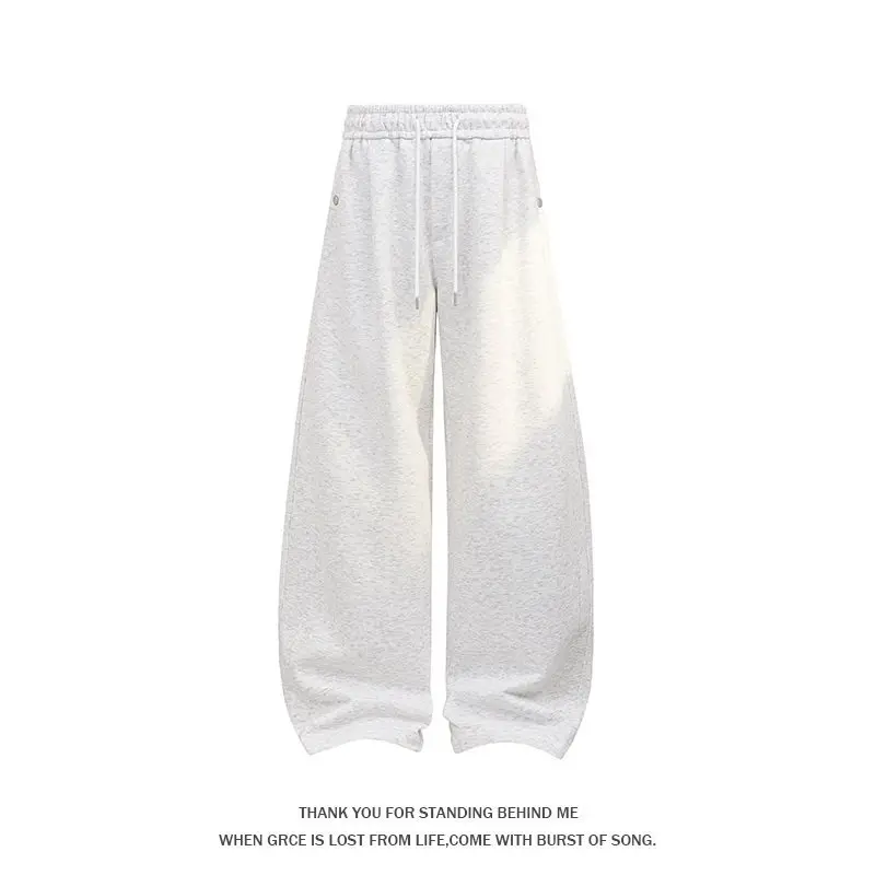 2026 Autumn New Huamian 380g Splicing Casual Large Size Loose Scimitar Pants Men Clothing Men Pants