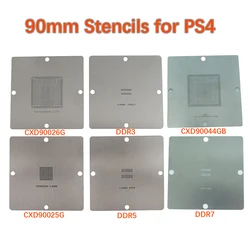 Plantillas de Reballing BGA de 90mm, Bola de soldadura de acero para PS4, BGA IC, consola de juegos BGA IC, reparación de Reballing, lote de 6 unidades