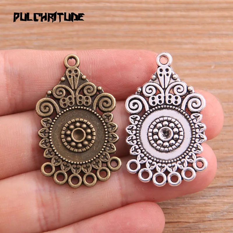 6pcs 22*37mm New Product Two Color Zinc Alloy Round Butterfly Porous Connectors Jewelry Making DIY Handmade Craft