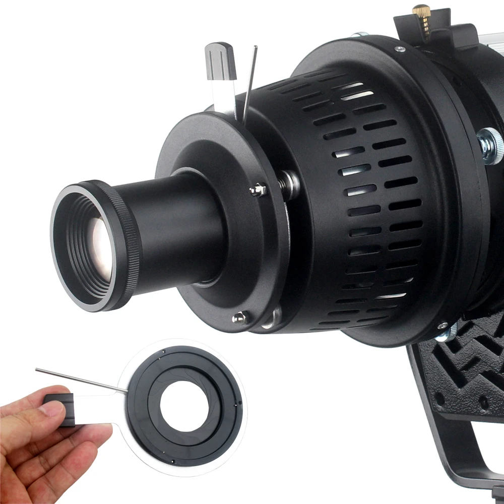 Fotografia metalowa przesłona przysłony uchwyt Gobo regulowany pierścień przysłony dla Studio Strobe optyczny Snoot stożkowy Focalize skraplacz