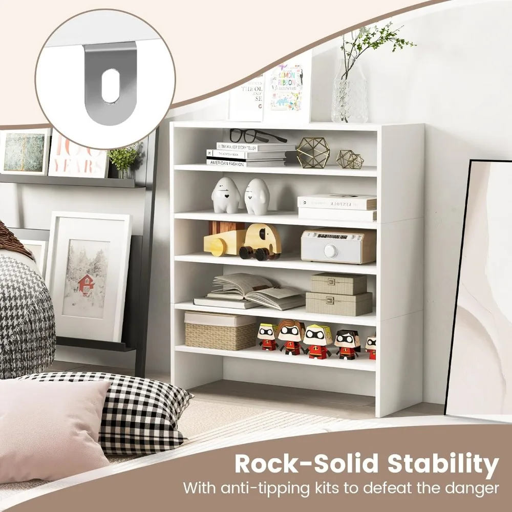 Вертикальная полка для обуви Giantex 3-в-1, 6-уровневый отдельно стоящий органайзер для хранения обуви с штабелируемой конструкцией на 18 пар, ширина 31 дюйм Woo