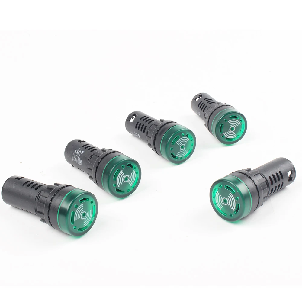 LEDアクティブブザー,アラームインジケーター,緑色フラッシュ信号,AD16-22SM, 12v,24v,110v,220v,22mm,送料無料