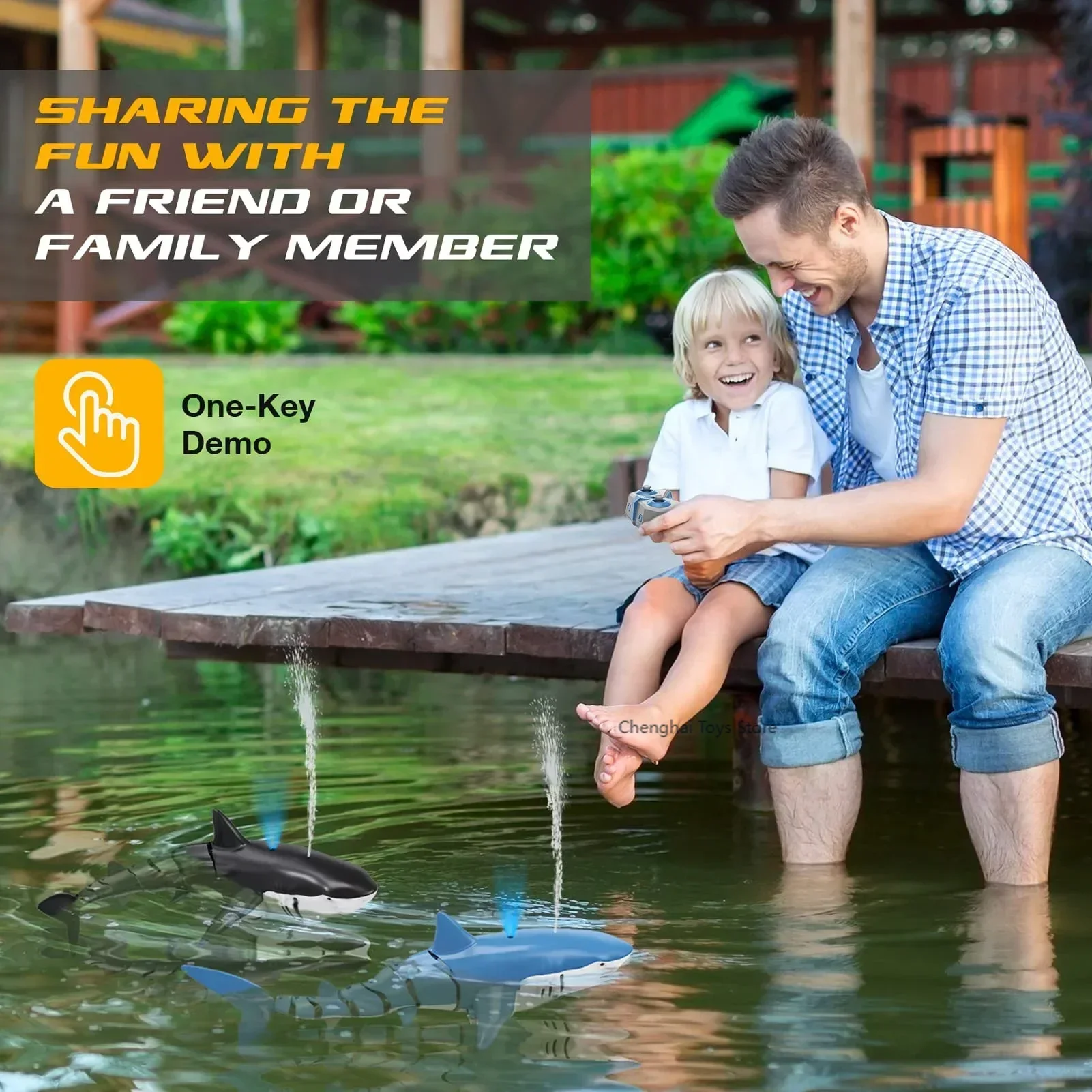 Intelligent Rc Shark Whale Water Spray Toy Remote Control Ship Submarine Robot Fish Electrical Fish Toys for Boys Baby Children