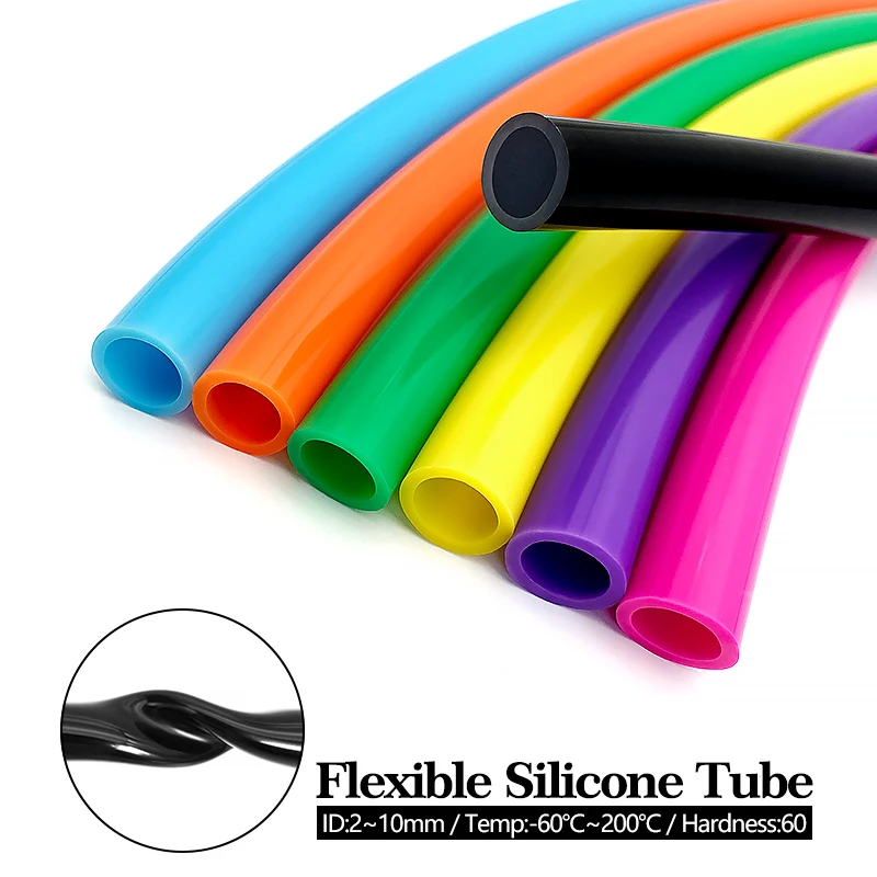 2M Silicone Tube OD 4mm 5 6 7 8 9 10 12 16 Mm Soft Rubber Hose Food Grade Flexible Drink Pipe Water Connector Colorful Plumbing