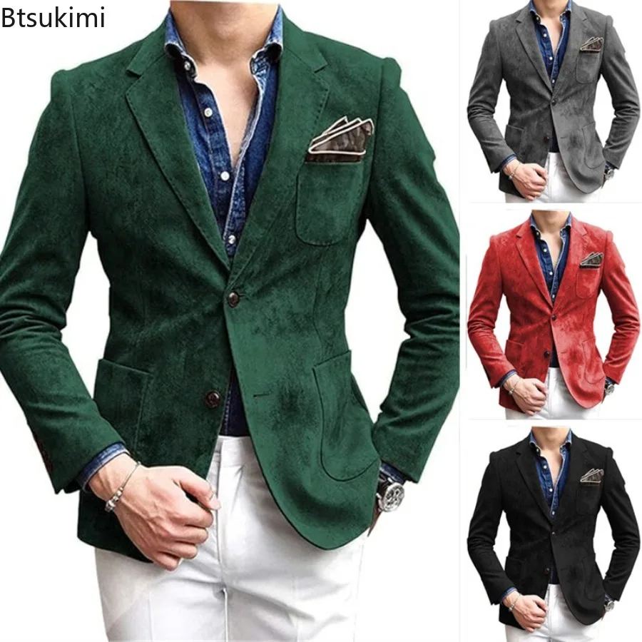 

2025 Men's Coats Wool Suit Blends Wool Open Stitch Turn Down Collar Splice Single Breasted Punk Autumn Winter Jackets Streetwear