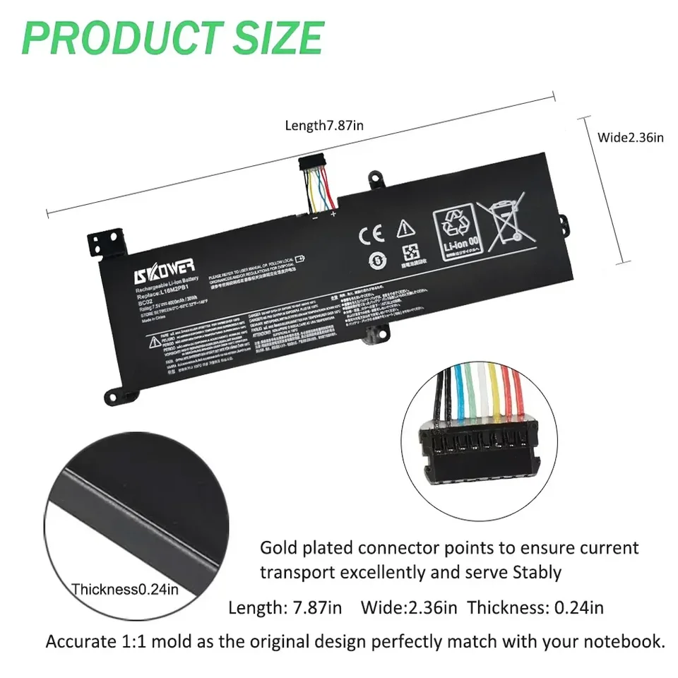 SKOWER L16M2PB1 ノートパソコンのバッテリー Lenovo Ideapad 320 520