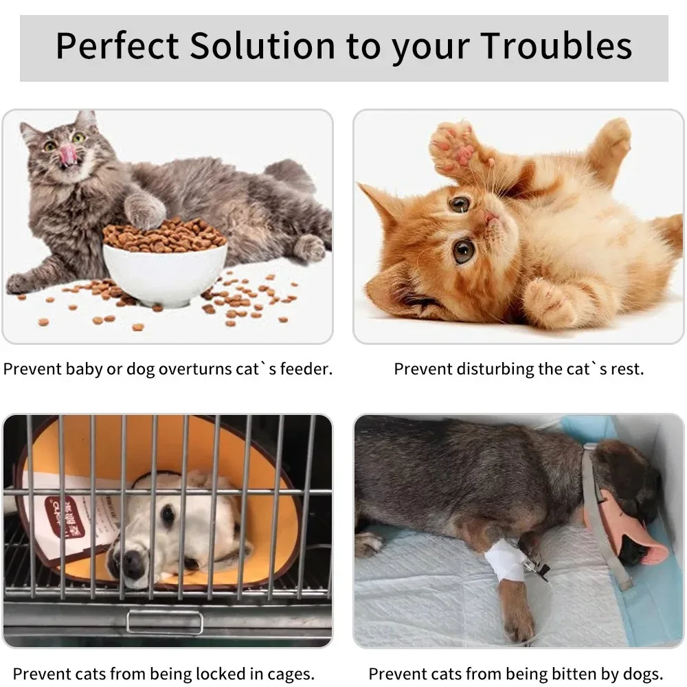 1pc Black Pet Cat Door Holder Latch Prevents Dogs Enter Adjustable Elastic Gate Lock image 6