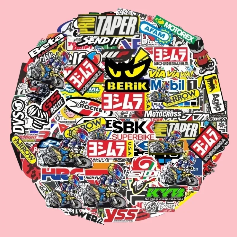 40/80pcs Car Bike Helmet Tank Racing Sponsor Logo Set Motorcycle Stickers Moto For Honda Yamaha Kawasaki Suzuki Motocross Decals