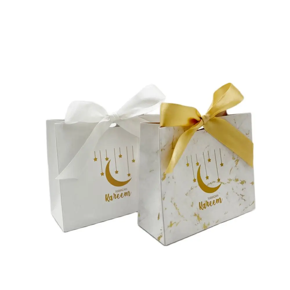 

Ramadan Kareem Gift Bag Eid Ramadan Mubarak Decor Moon Star Muslim Islamic Festival Candy Boxes Happy Al-Fitr Packaging Bag