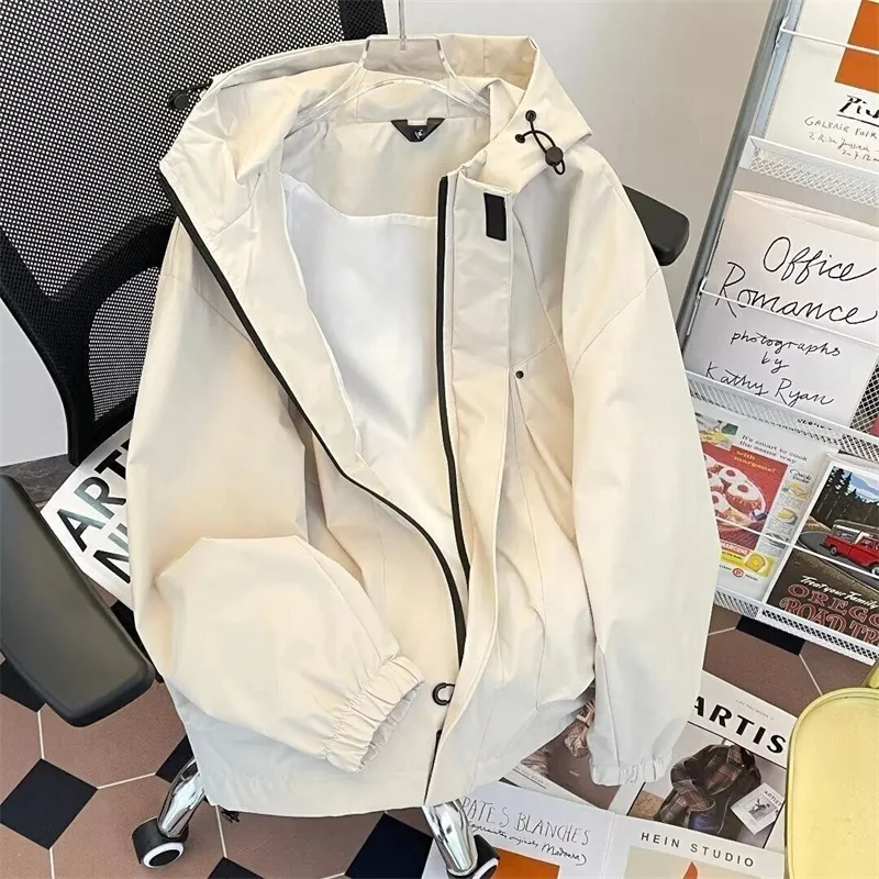 

Женская короткая куртка 2026: летняя, в корейском стиле, с капюшоном, солнцезащитная, модная, легкая, ветрозащитная, тонкая, для женщин