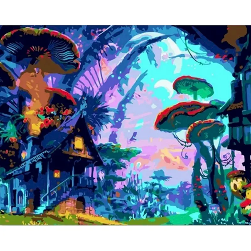 

RUOPOTY Paint By Numbers For Adults Seaside Flower Sea Diy Handpainted Painting By Numbers Home Decoration Art Landscape Gift