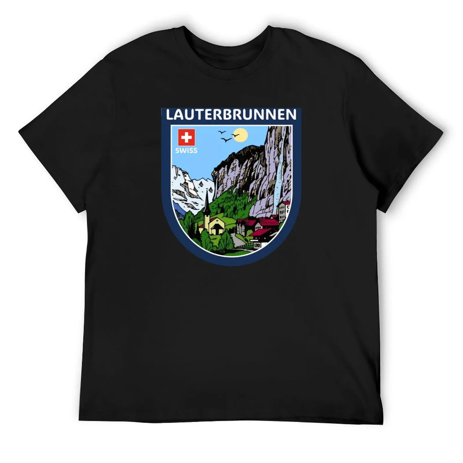 

Lauterbrunnen Valley Swiss Alps T-Shirt tops anime figures baggy shirts hippie clothes men tshirt