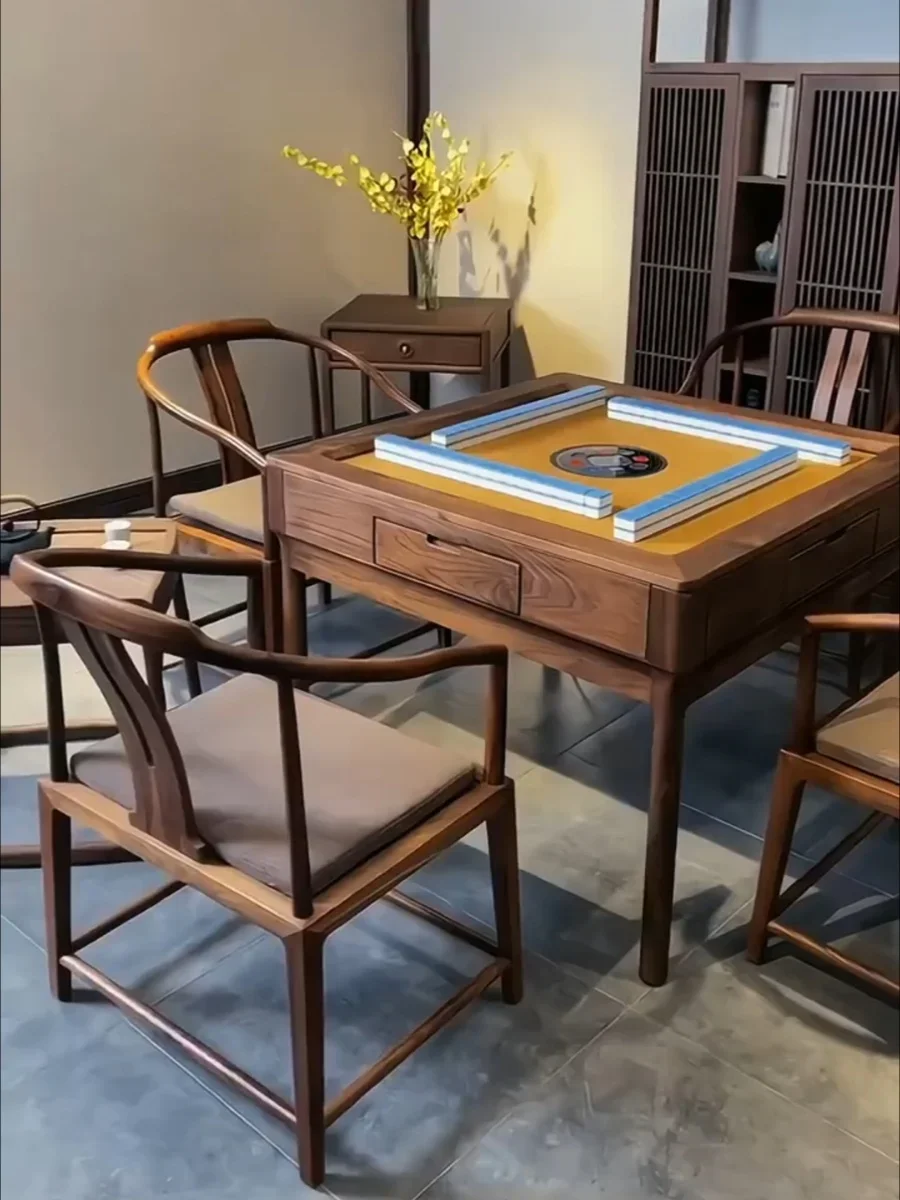 Luxury Wooden Dining Table Storage Drawer Brain Power Work Home Mahjong Table Study Amusement Mesa Comedor Home Furniture