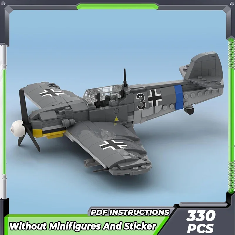 Moc Building Bricks Military Model WW2 Bf109 G-6 Fighter Technology Modular Blocks Gifts Toys For Children DIY Sets Assembly