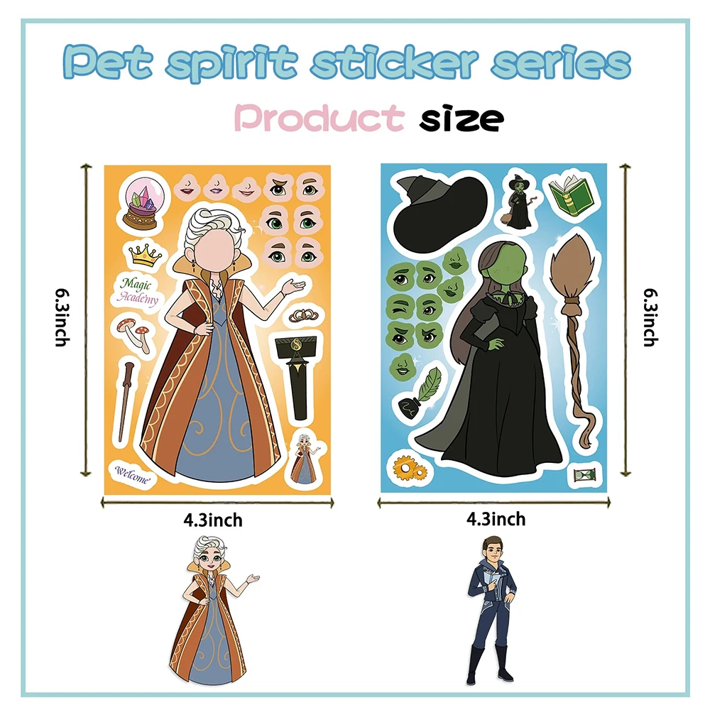 8/16 枚映画邪悪な顔を作るパズルステッカー子供 DIY ゲーム子供ジグソー教育おもちゃ