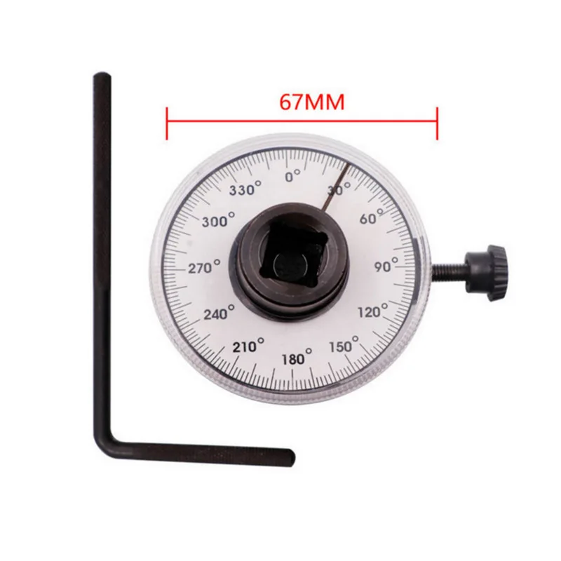 Automotive Torque Angle Gauge 1/2 Interface Torque Gauge With Scale 360 Degree Rotating Wrench Angle Measuring Tool