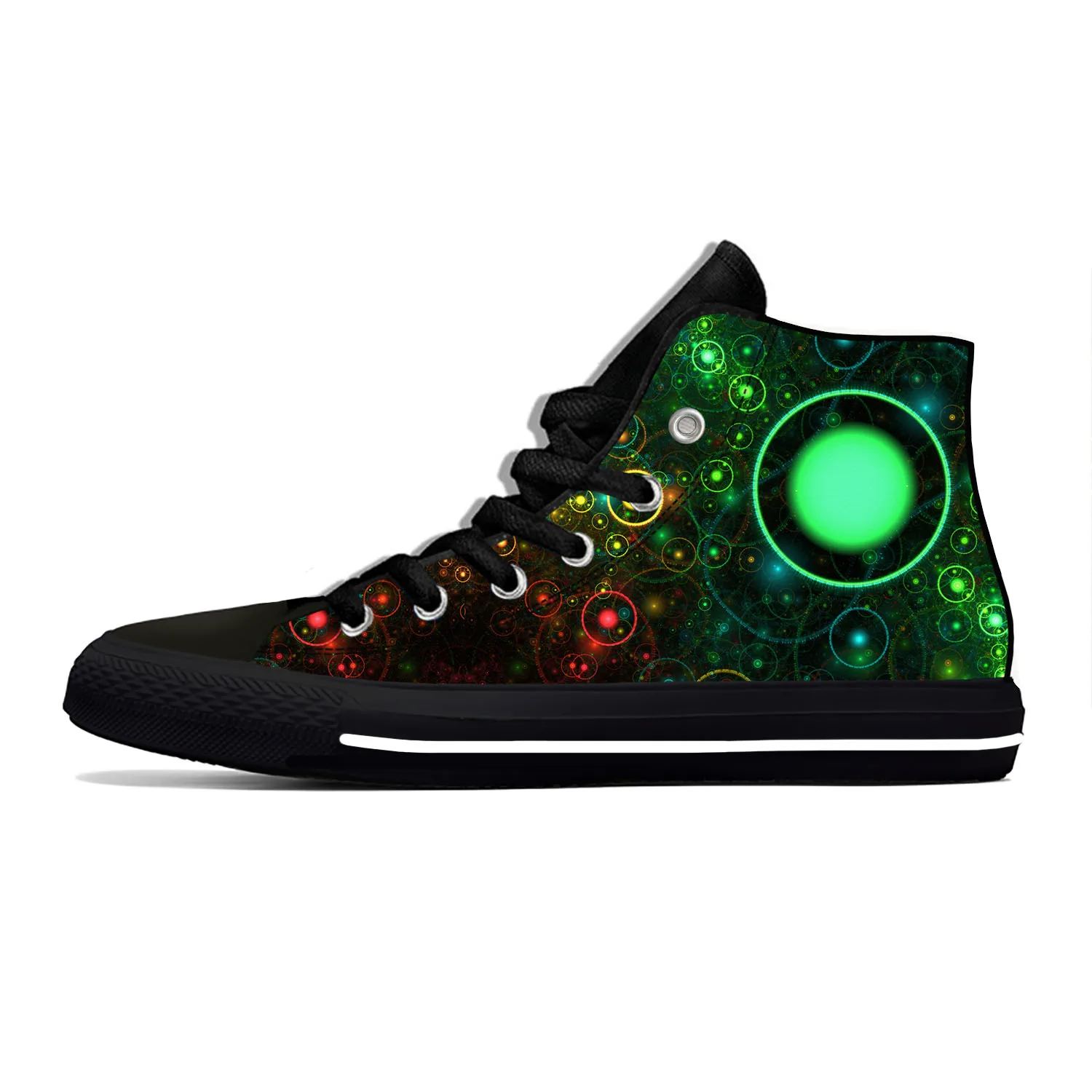 Hot Colors Bubble Multicolor Abstract Retro Spot Fashion High Top Canvas Shoes Men Women Casual Breathable Sneakers Board Shoes