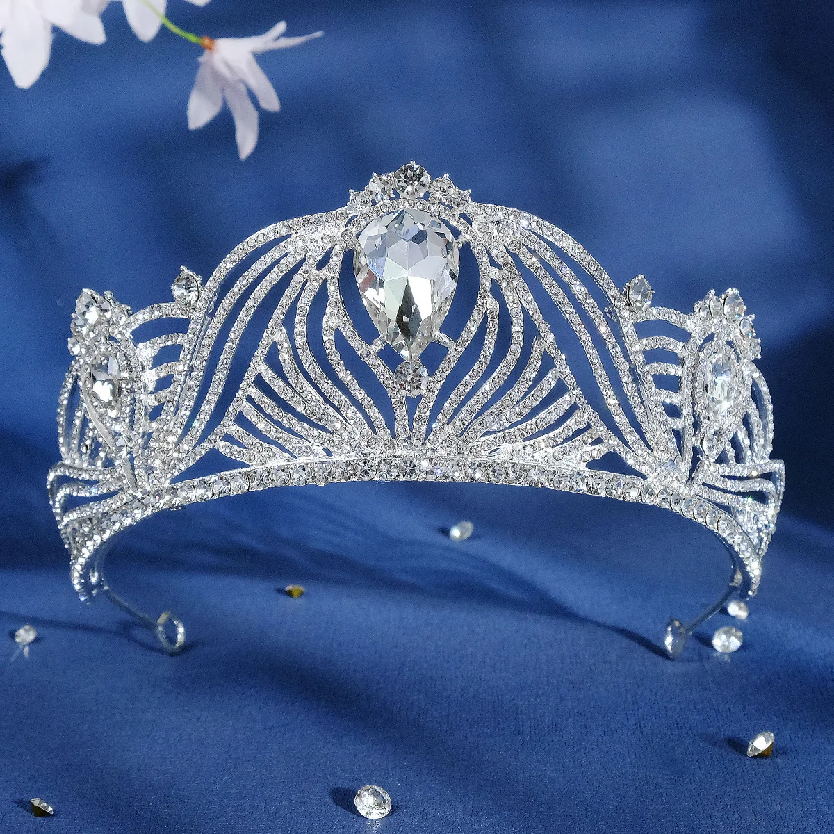 Rhinestone Pearl Baroque Crown Hair Accessories for Women hair jewelry Wedding Accessories Brides Tiaras and Headdresses