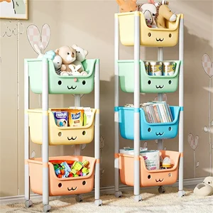 Kinderspielzeugspeicher Rack mehrfed Floor Toy Book Book Storage Rack Büro Wohnzimmer Küche Aufbewahrungswagen Multifunktional 10 Hauptverkaufsregalkind - №9