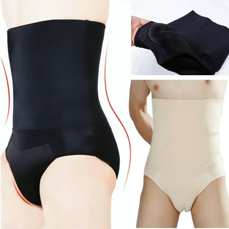 Men Hiding Gaff Panty Shaper Briefs High Waist Men Tummy Control Panties Buttocks Lifter Waist Trainer Slimming Briefs Underwear