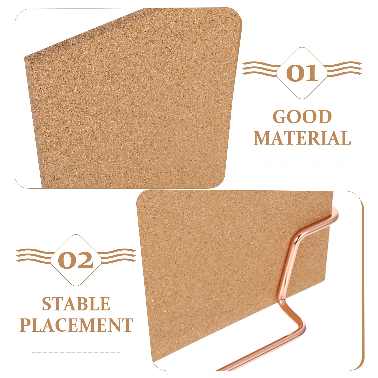 1Set منضدية الفلين مذكرة مجلس سطح المكتب مكتب لوحة الإعلانات إطار خشبي طبيعي عرض الصور للوحات الفلين مكتب