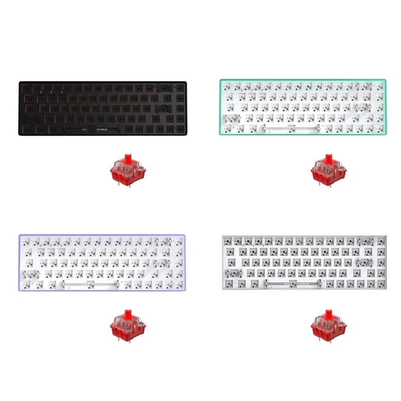 Tester68 68key Customized Mechanical Wireless Keyboard 2.4G Bluetooth-compatible Dual-mode Hot-swappable Shaft-Base