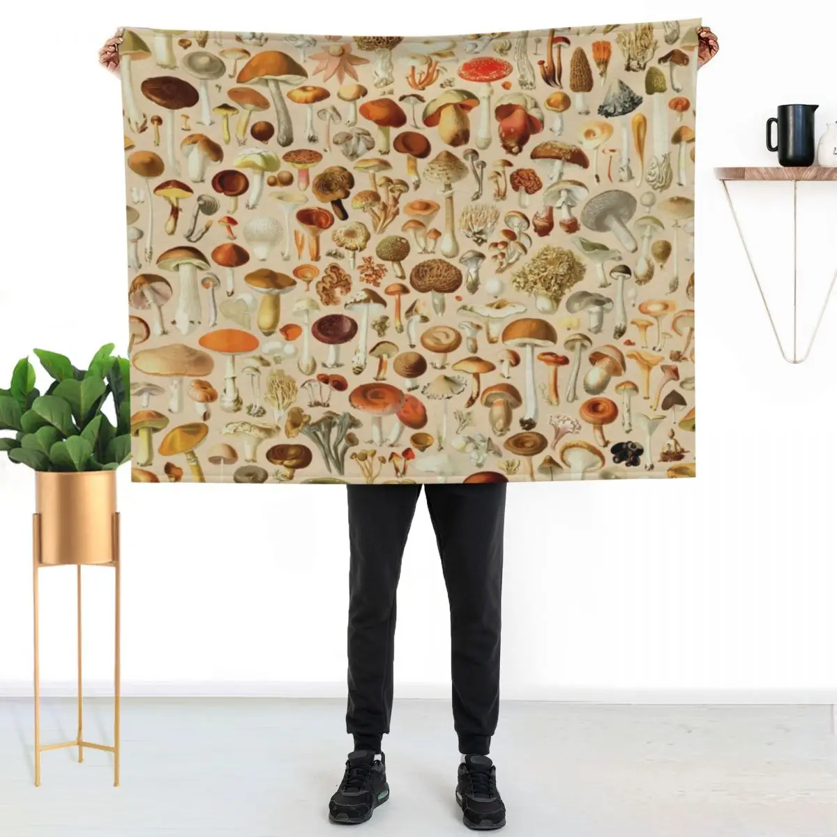 Vintage Mushroom Designs Collection Throw Blanket Retros Thermal Blankets For Bed Softest wednesday Blankets