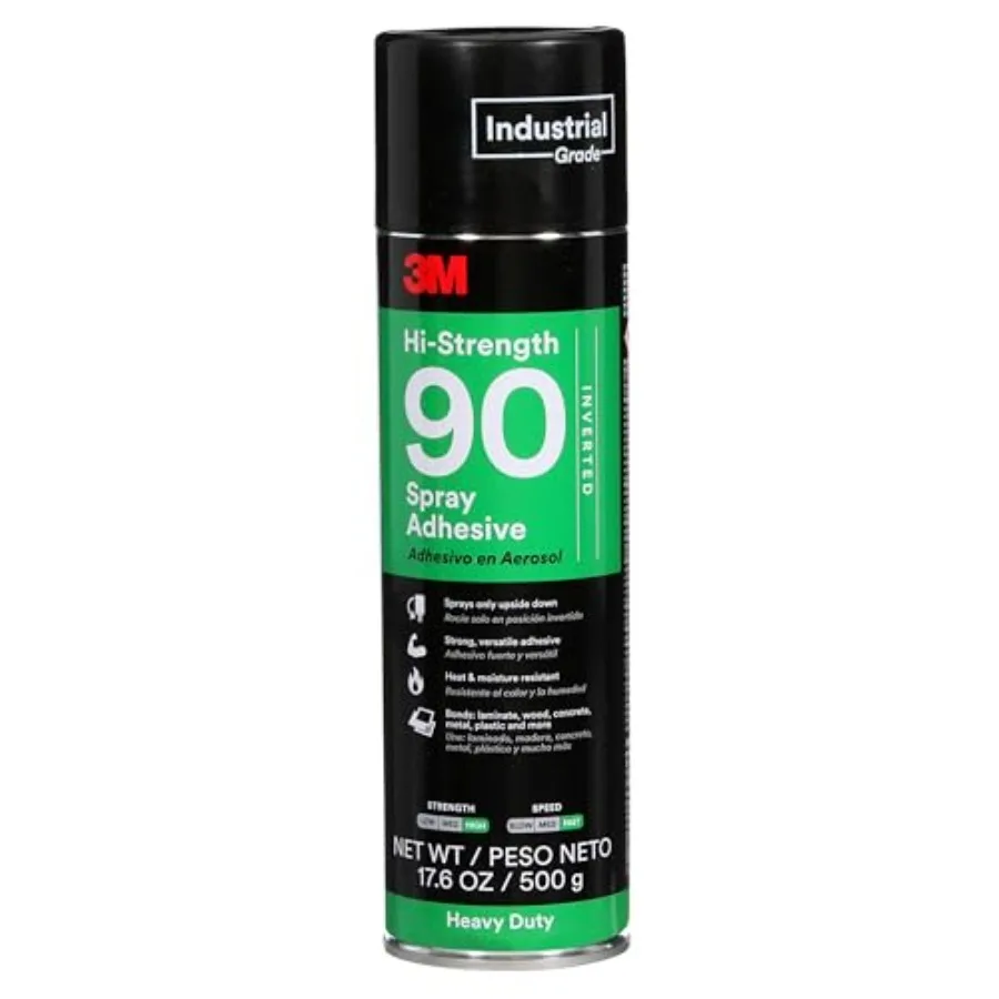 

Hi-Strength 90 Spray Adhesive Permanent Bonds Laminate Wood Concrete Metal Plastic Clear Glue Net Wt 17.6 oz Will Spray Upside