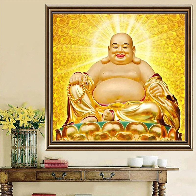 5D Diamond Painting Golden Maitreya Buddha Diamond Art Embroidery DIY Office Living Room Home Decor Diamond Cross Stitch Kits - view 3