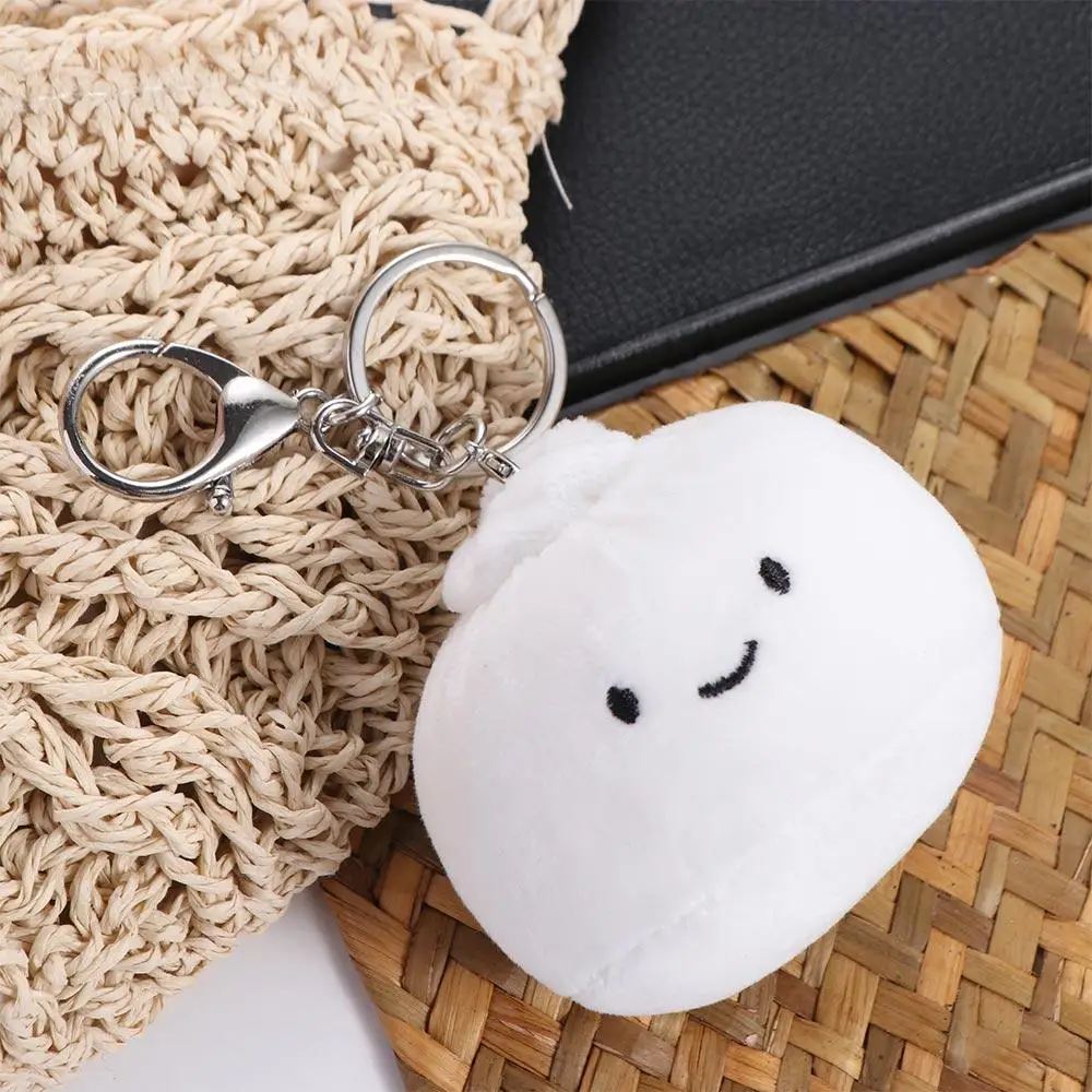 Dumpling Dumpling Plush Keychain Steamed Stuffed Bun Keyring Steamed Stuffed Bun Plush Pendant 10cm Creative Dumpling Plush Toy